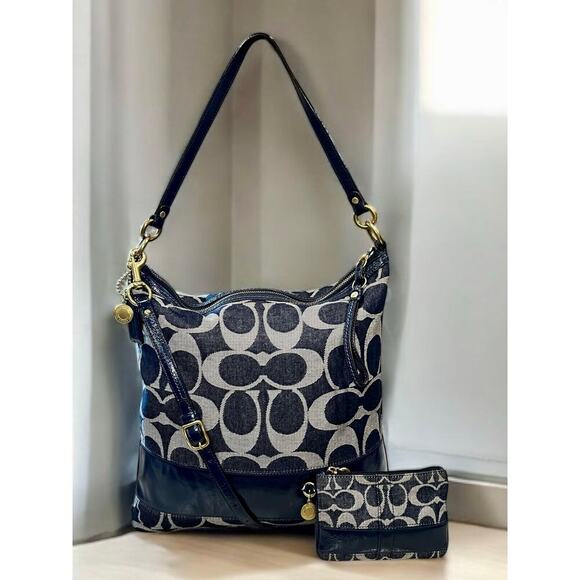 Y2K Coach 12549 Legacy Signature Denim Hobo Bag & 41718 Wristlet - Picture 16 of 16